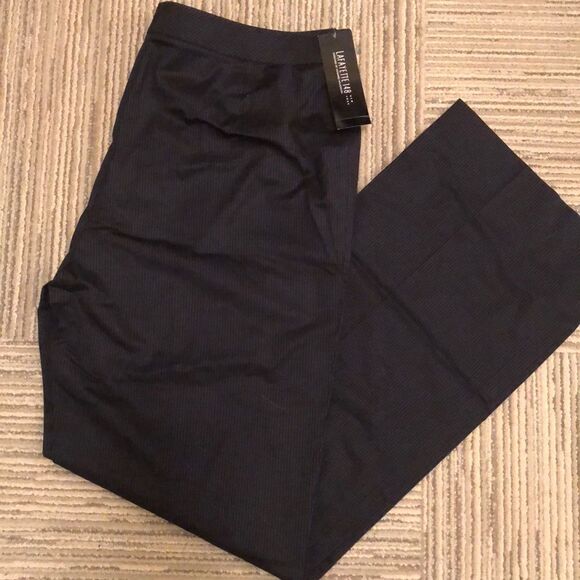 Lafayette 148 Womens Pants Size 12 Navy Blue Flat Front Pinstripe Career Mature - Picture 3 of 3